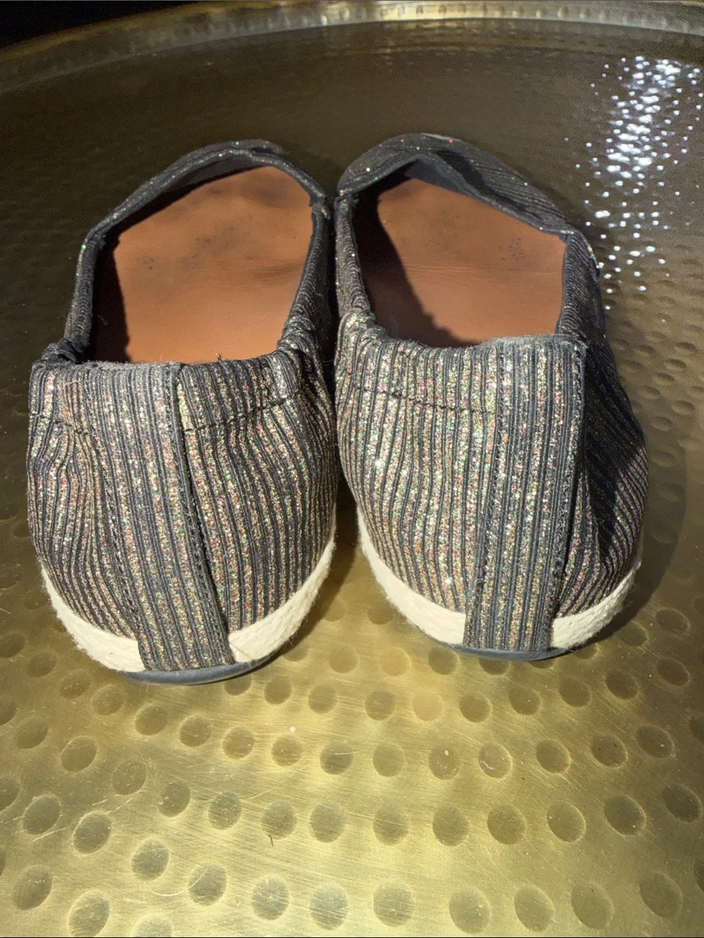Fitflop Black Metallic Stripe Espadrille Flats